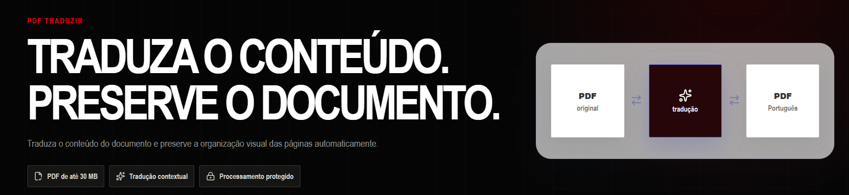 Ferramenta de tradução de PDF do Visus Documents